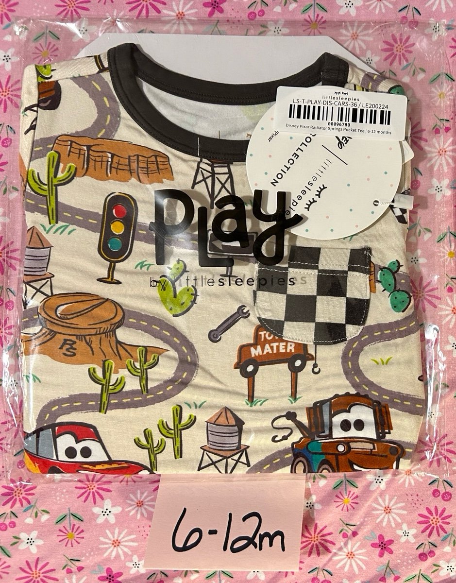 Little Sleepies 6-12m Disney Cars Radiator Springs Pocket Tee