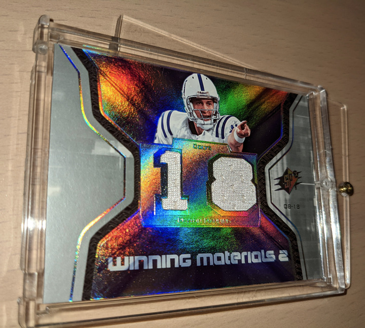 [Mint] Peyton Manning Dual Jersey Card 2007 Upper Deck Winning Materials