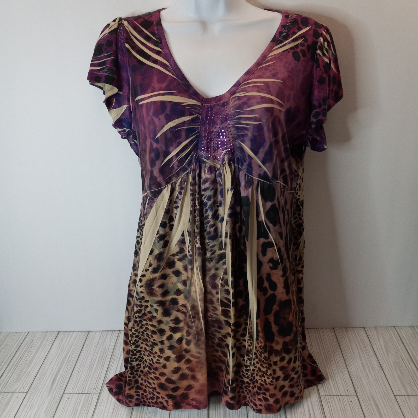 Vintage Y2K APT 9 Animal Print Hi-Lo Top