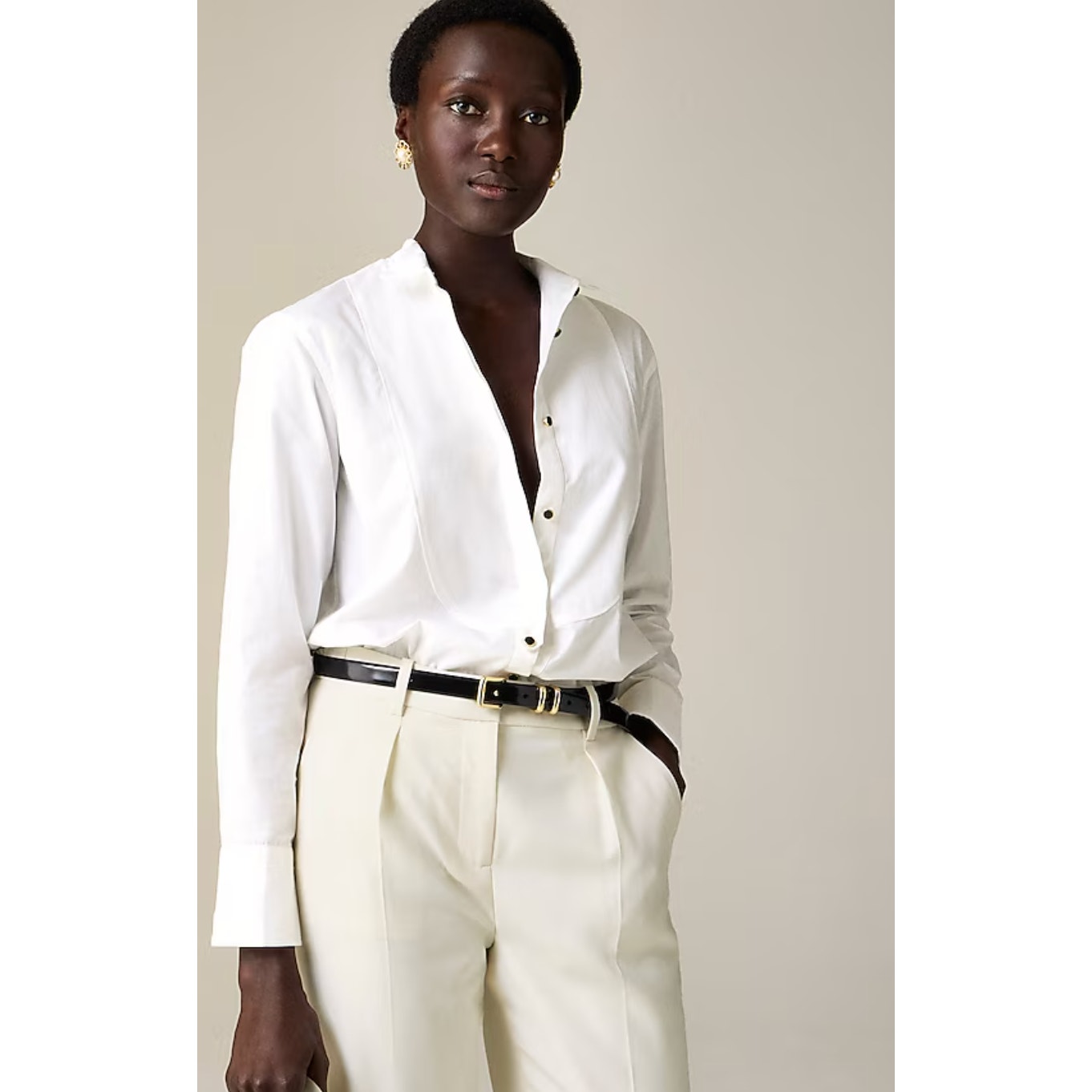 J Crew Garcon Tuxedo Button Up Shirt 22 White NWT Top Blouse CF453 J.Crew