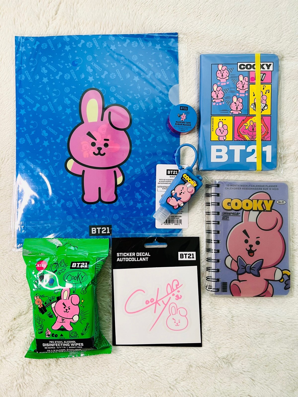 BTS/BT21 “COOKY” Stationary Bundle - 7pcs