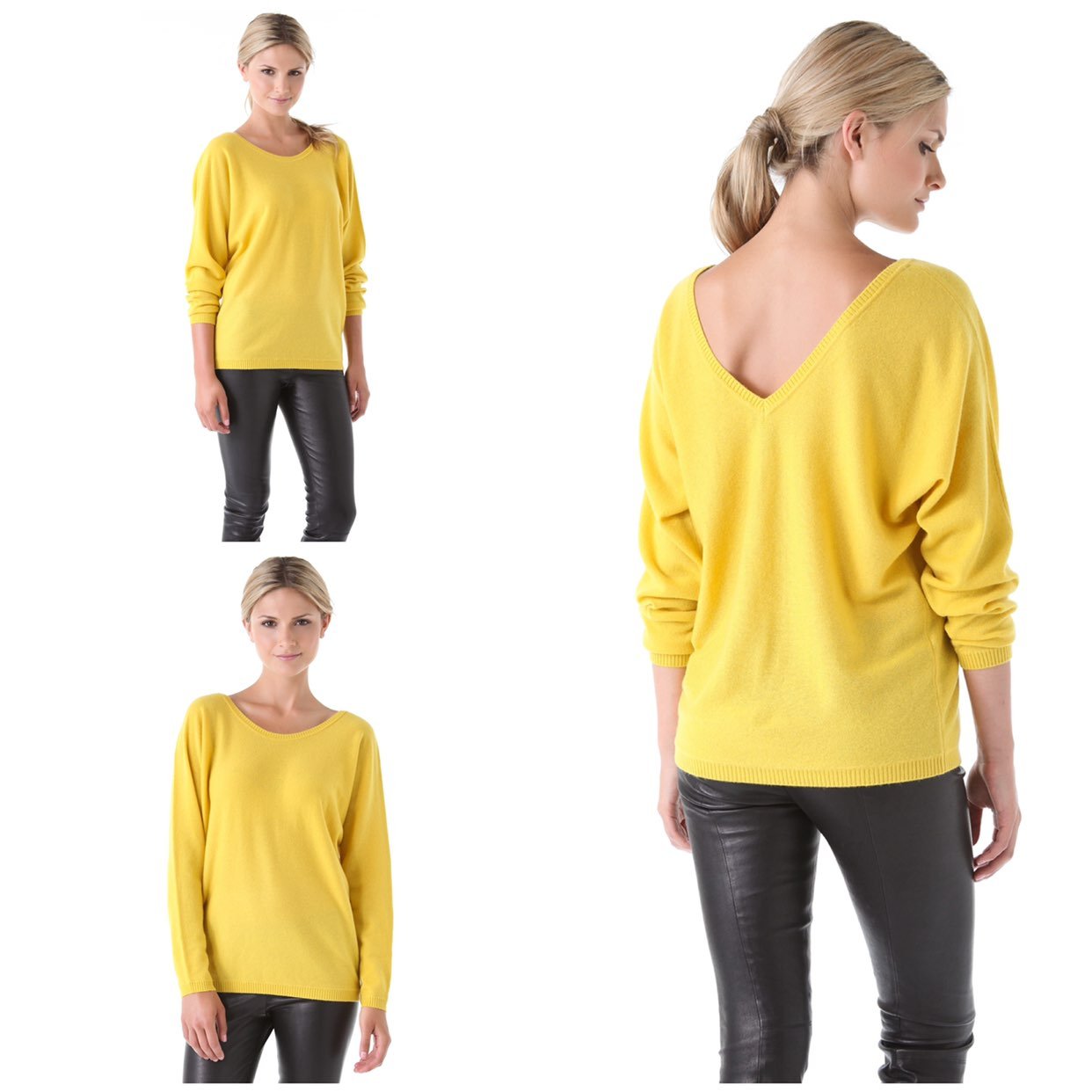 Vince V Back Cashmere Oversized Sweater