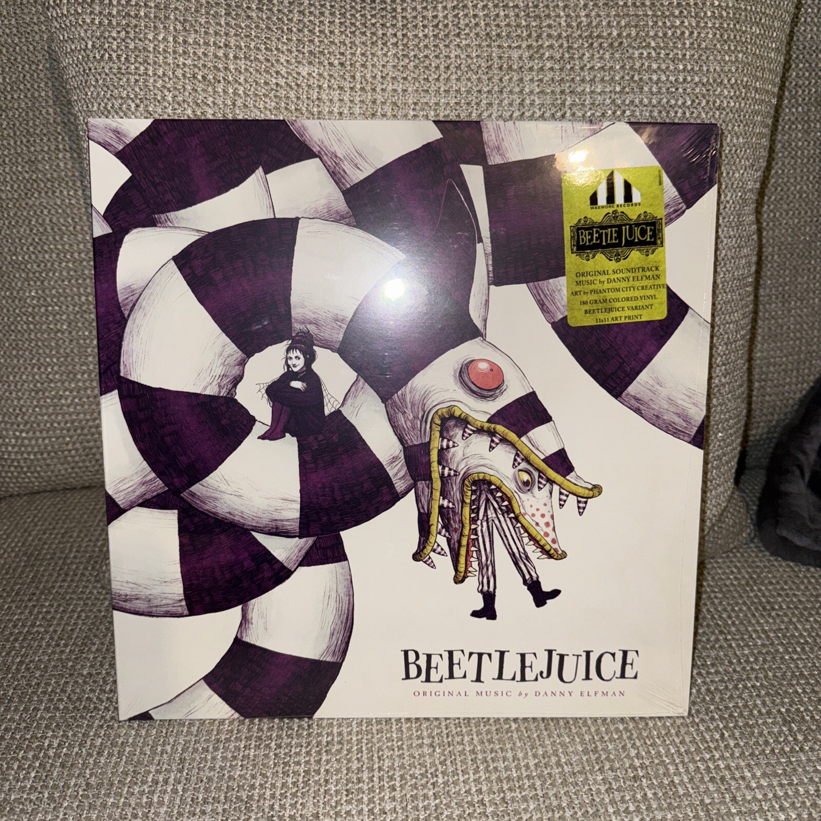 Beetlejuice Wht/Purp/Grn Swirl Color Vinyl Record (WW062) - "Beetlejuice Swirl"