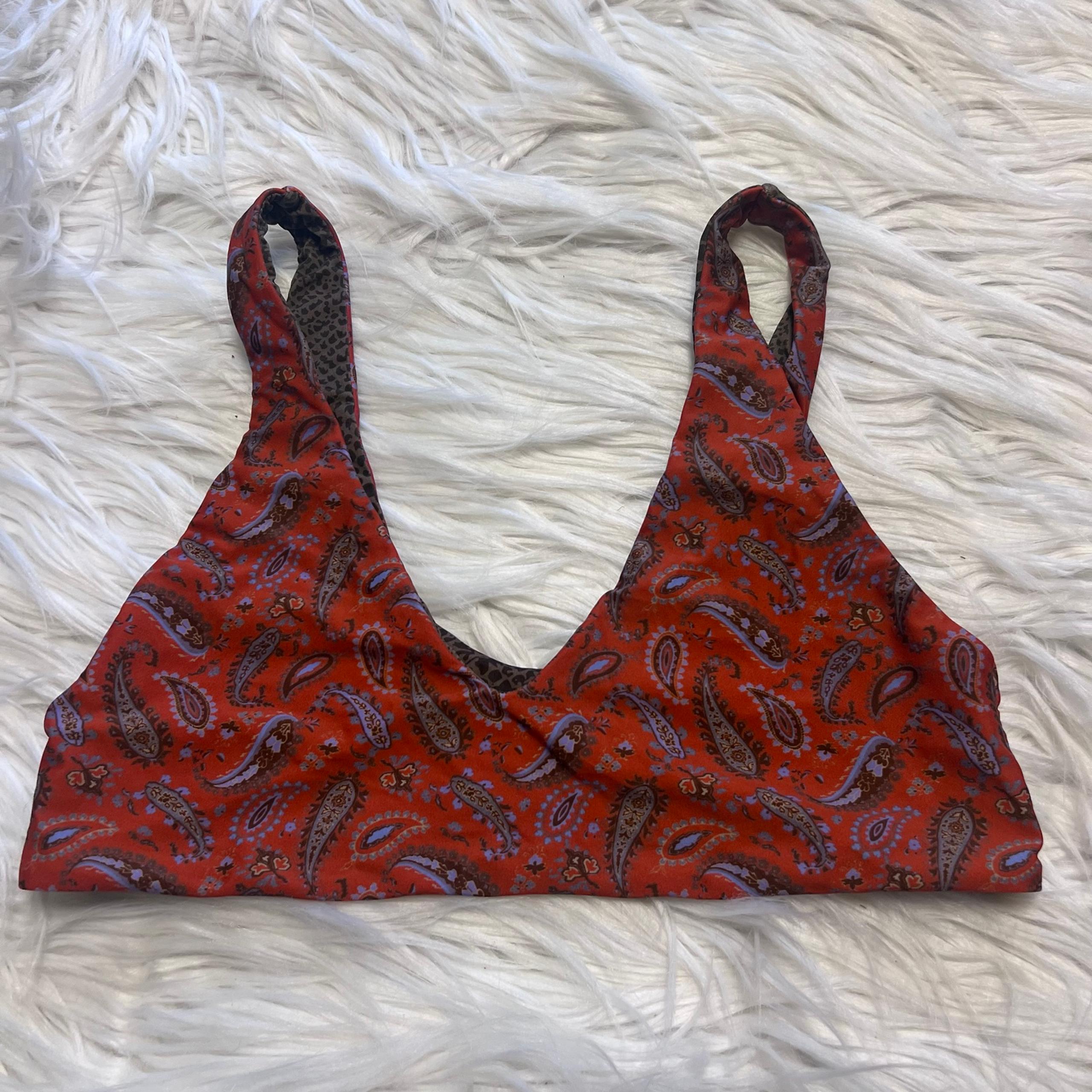 Acacia swimwear Maggie bikini top XL Cooper pattern lavender paisley print