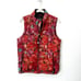 Eddie Bauer Size Small Pink Orange Floral Print Goose Down Filled Puffer Vest
