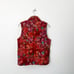 Eddie Bauer Size Small Pink Orange Floral Print Goose Down Filled Puffer Vest