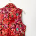 Eddie Bauer Size Small Pink Orange Floral Print Goose Down Filled Puffer Vest