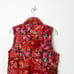 Eddie Bauer Size Small Pink Orange Floral Print Goose Down Filled Puffer Vest