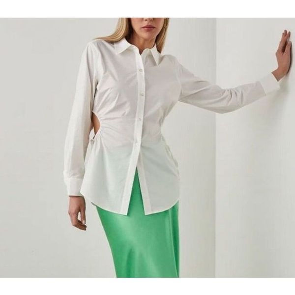 Rails Tunic Top Size Small Long Sleeve Cut Out Christina Shirt Collared NEW