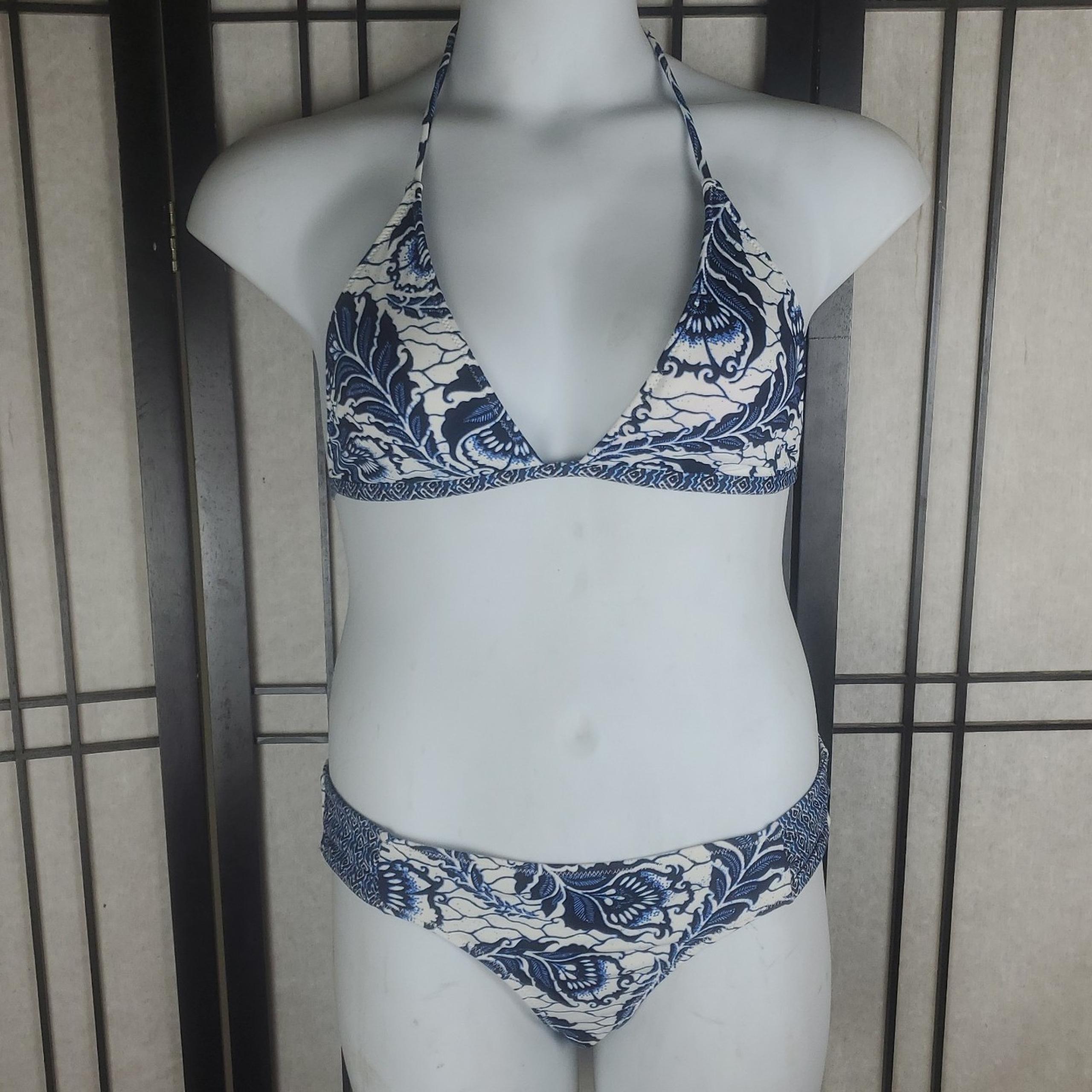 Ann Taylor LOFT Beach Bikini Artsy Floral Tribal 2 Piece Bikini Pool Travel Sz M