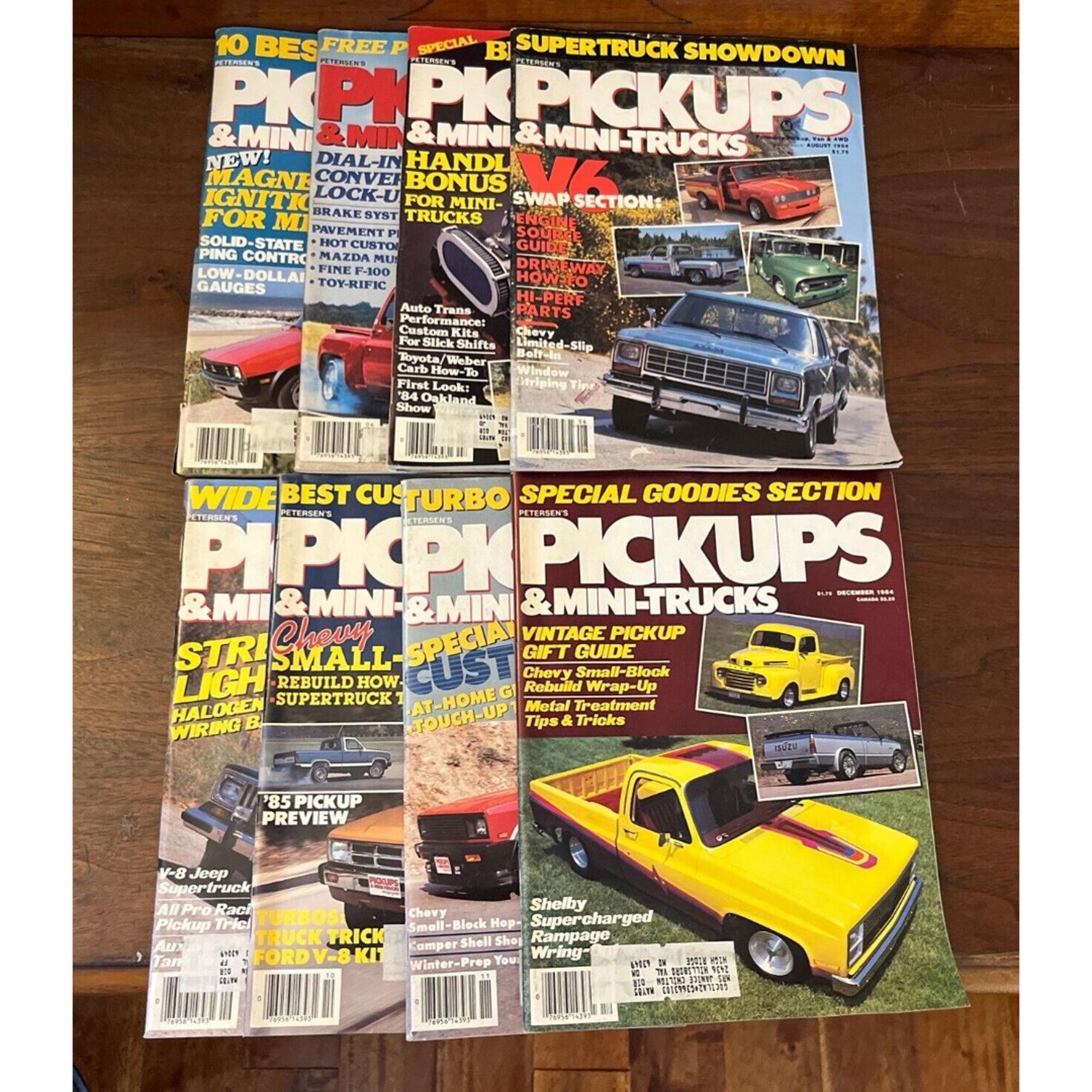 Vintage Petersen’s Pickups & Mini-Trucks 8 Issues From 1984