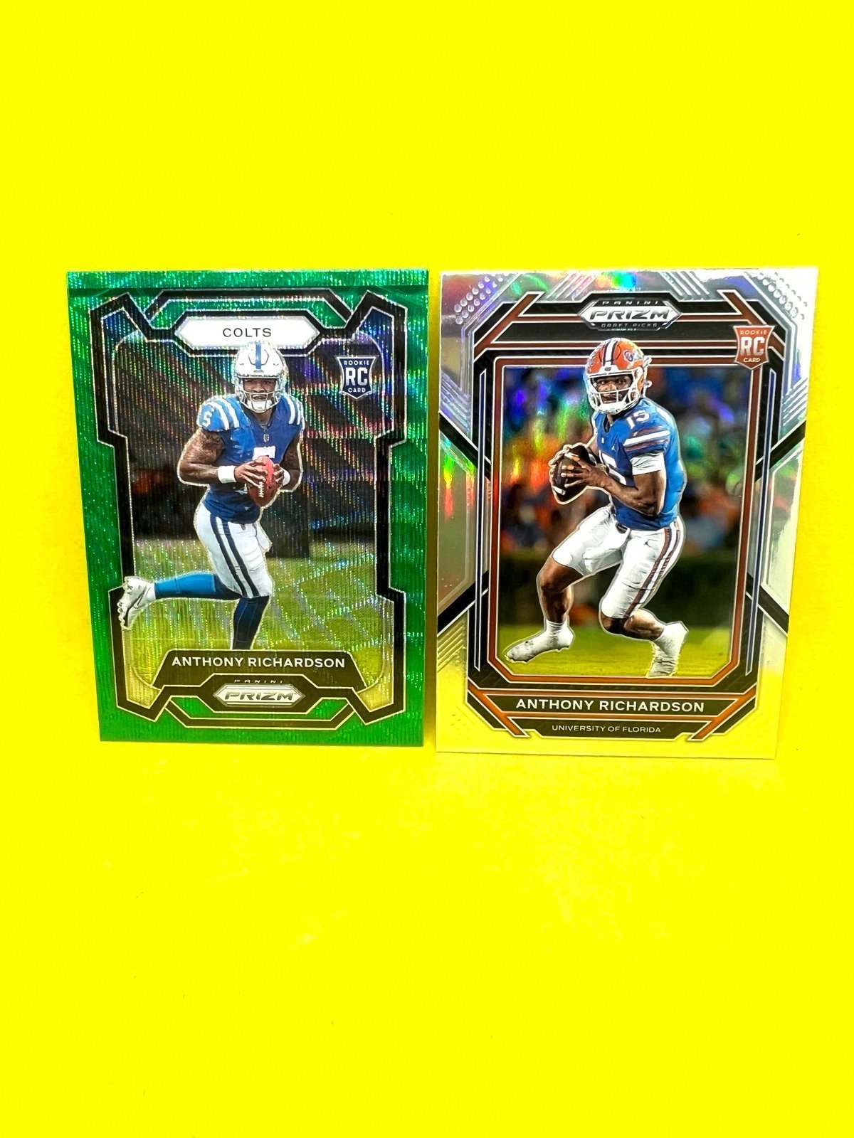 Anthony Richardson Prizm Green Wave Rookie & Silver Bundle