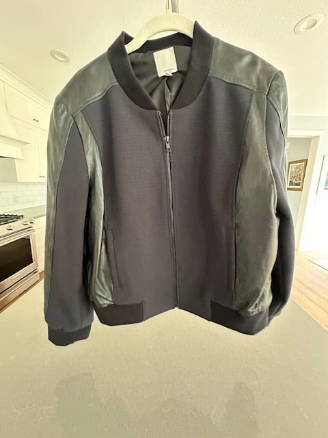Women's Halogen (Nordstrom) Leather/Fabric Black Lightweight Jacket -Barely worn