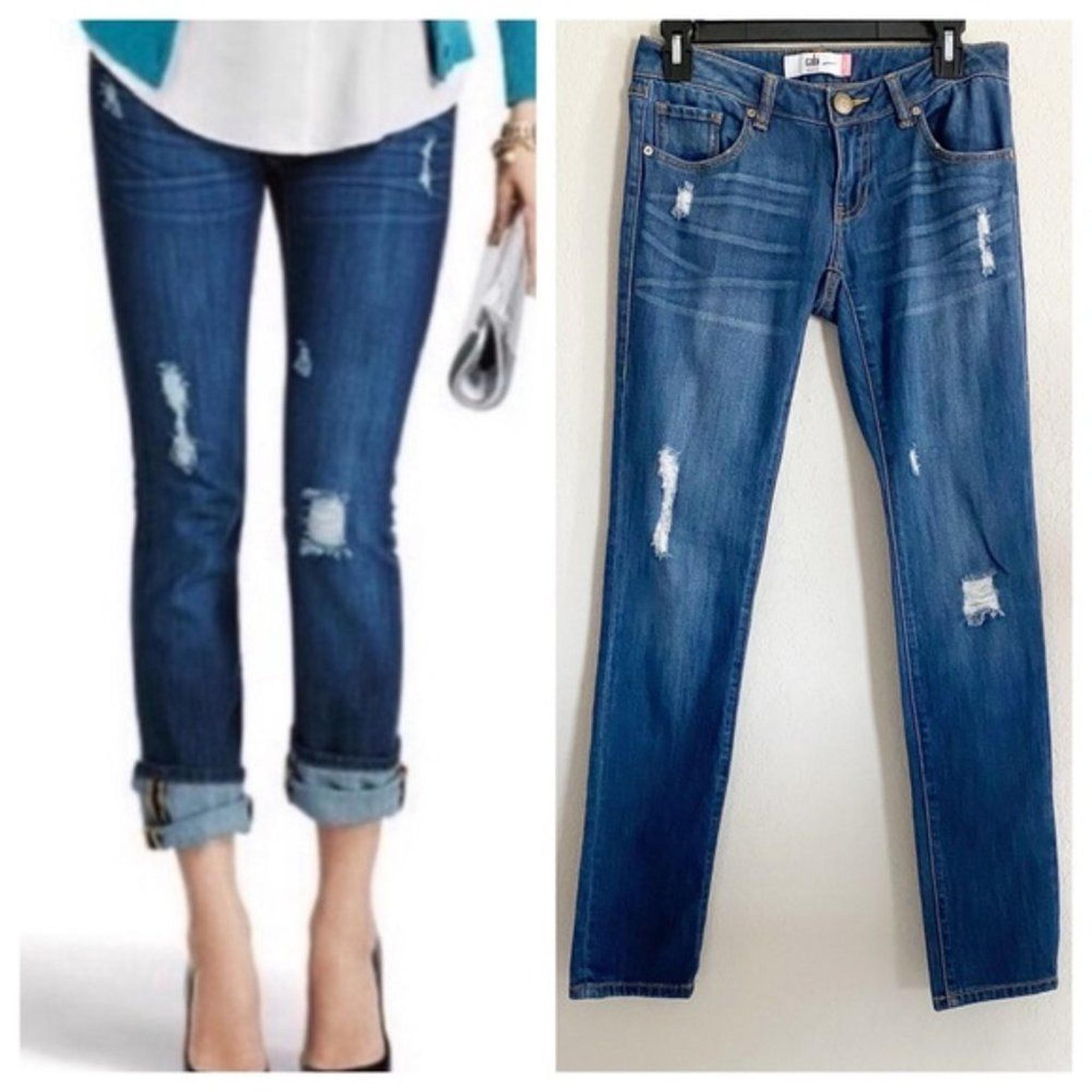 Cabi Slim Boyfriend Distressed Jeans Women's Size 4