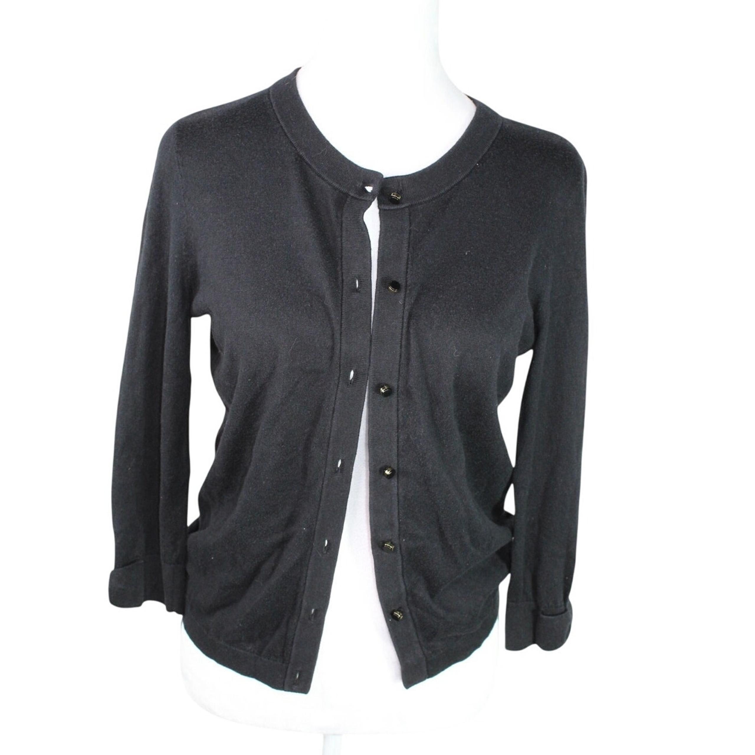New York Cardigan 3/4 Bow Sleeve Black Cashmere Blend Small - Kate Spade