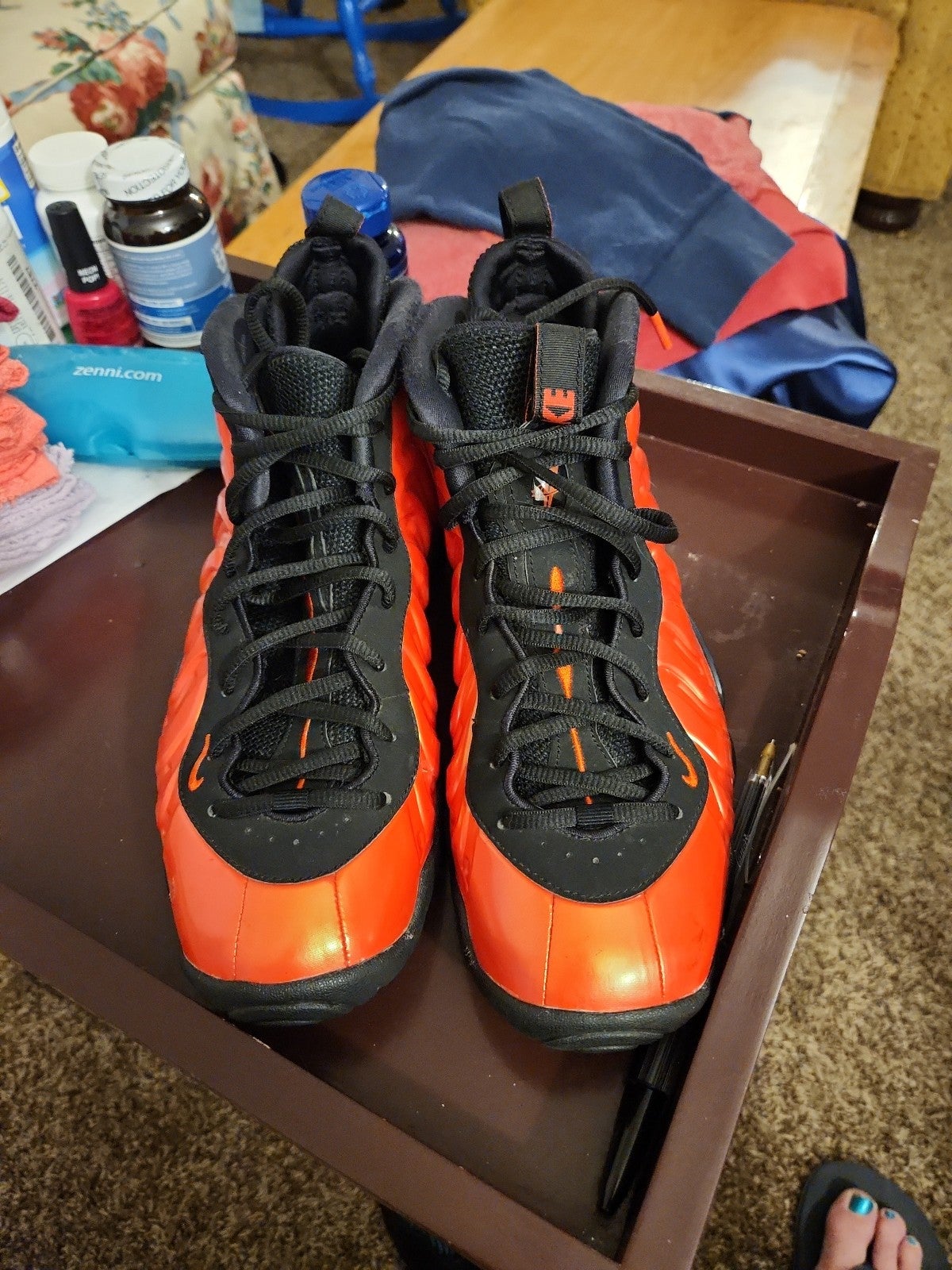 Nike foamposite sales Habanero Red