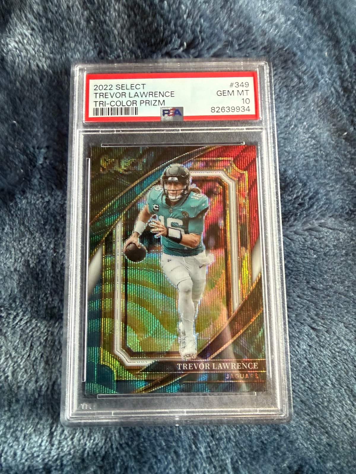 2022 Trevor Lawrence select tri-color prizm /149 PSA 10 Jaguars Clemson numbered