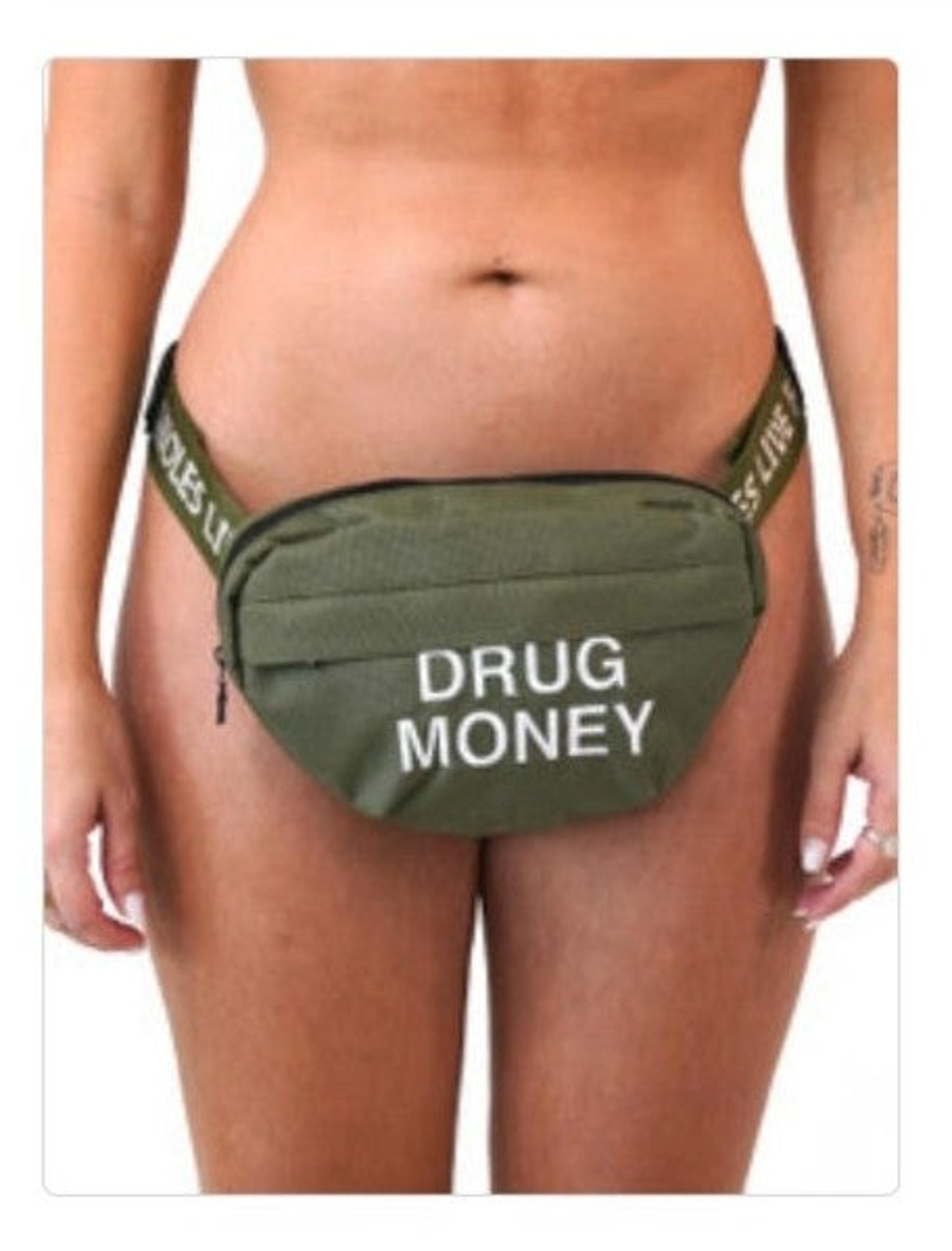 A$$holes live forever fanny pack unisex drug money army green embroidered trendy