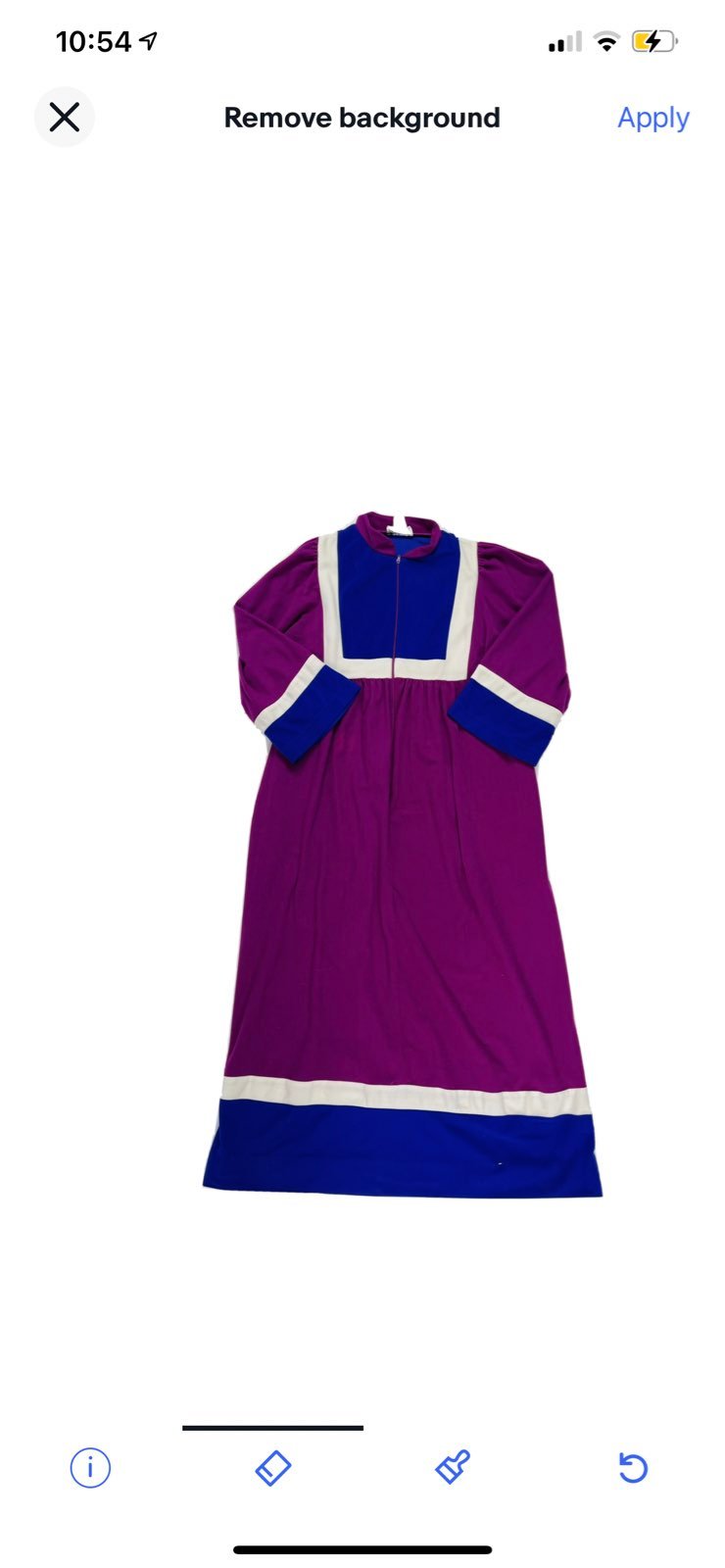 VTG 80s Color Block Fleece Night Gown