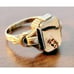 Antique Sterling SIlver & 10K Gold Picture Agate Ring Dendritic Size 6