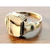 Antique Sterling SIlver & 10K Gold Picture Agate Ring Dendritic Size 6