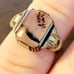 Antique Sterling SIlver & 10K Gold Picture Agate Ring Dendritic Size 6