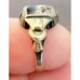 Antique Sterling SIlver & 10K Gold Picture Agate Ring Dendritic Size 6