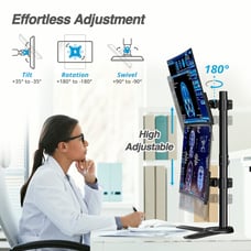 Dual 38 Vertical Ultrawide Monitor Mount Stand Two Stacked 26.5 lbs Screens