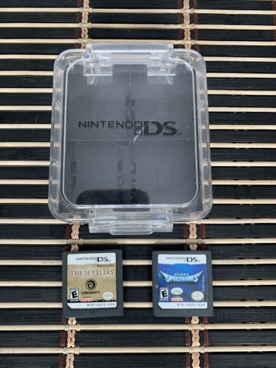 Clear OEM 16-in-1 Game Carry Case For Nintendo DS + The Settlers and Spectrobe