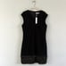 NWT Trina Turk Black Crepe Gold Metallic Fringe Shift Dress