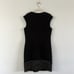 NWT Trina Turk Black Crepe Gold Metallic Fringe Shift Dress