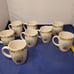 Vintage Thomson Pottery Cottage Birdhouse Coffee/Tea Cups Set of 8