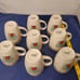 Vintage Thomson Pottery Cottage Birdhouse Coffee/Tea Cups Set of 8