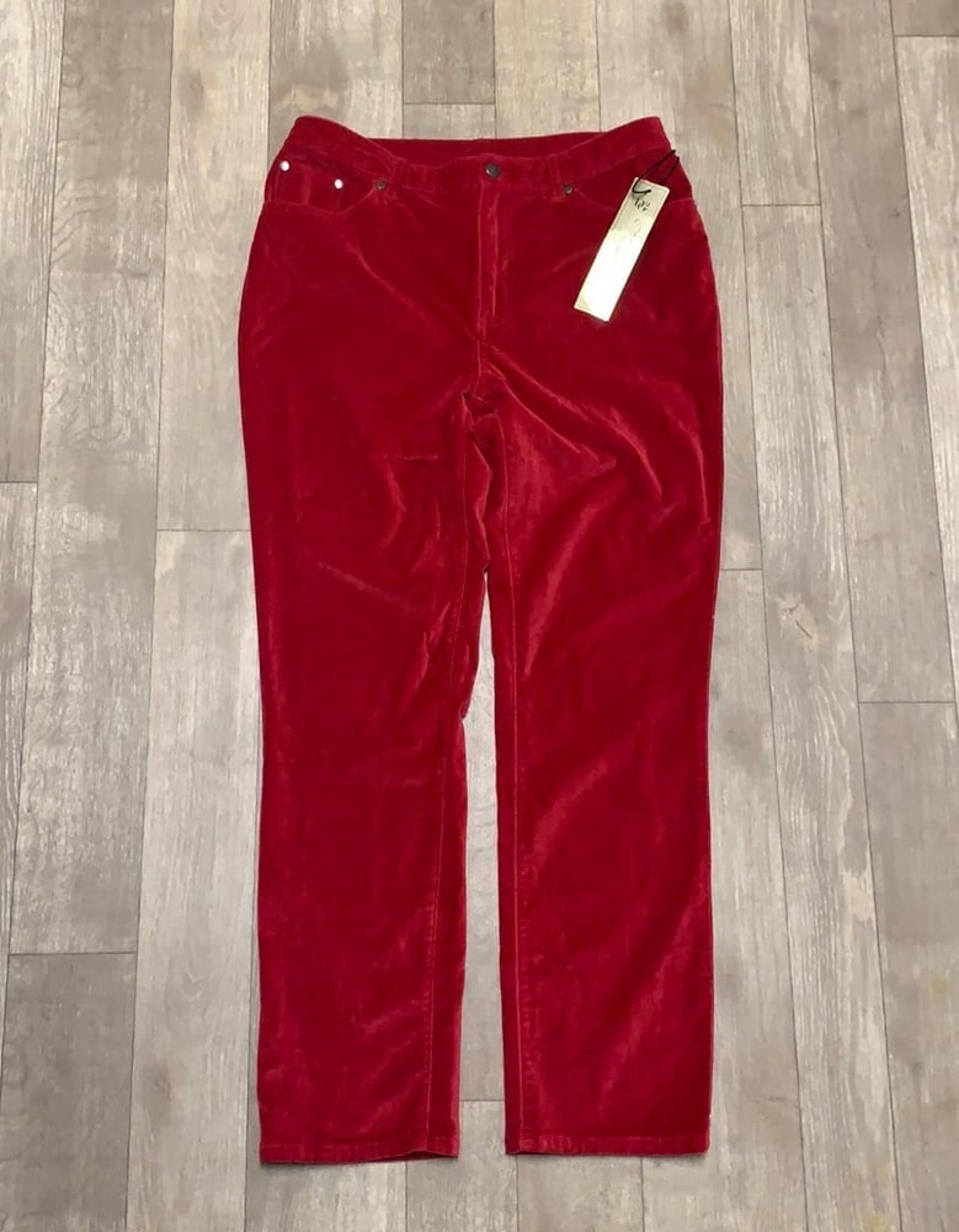 Womens Nwt DG2 Diane Gilman Velvet Straight Leg Stretch Pants