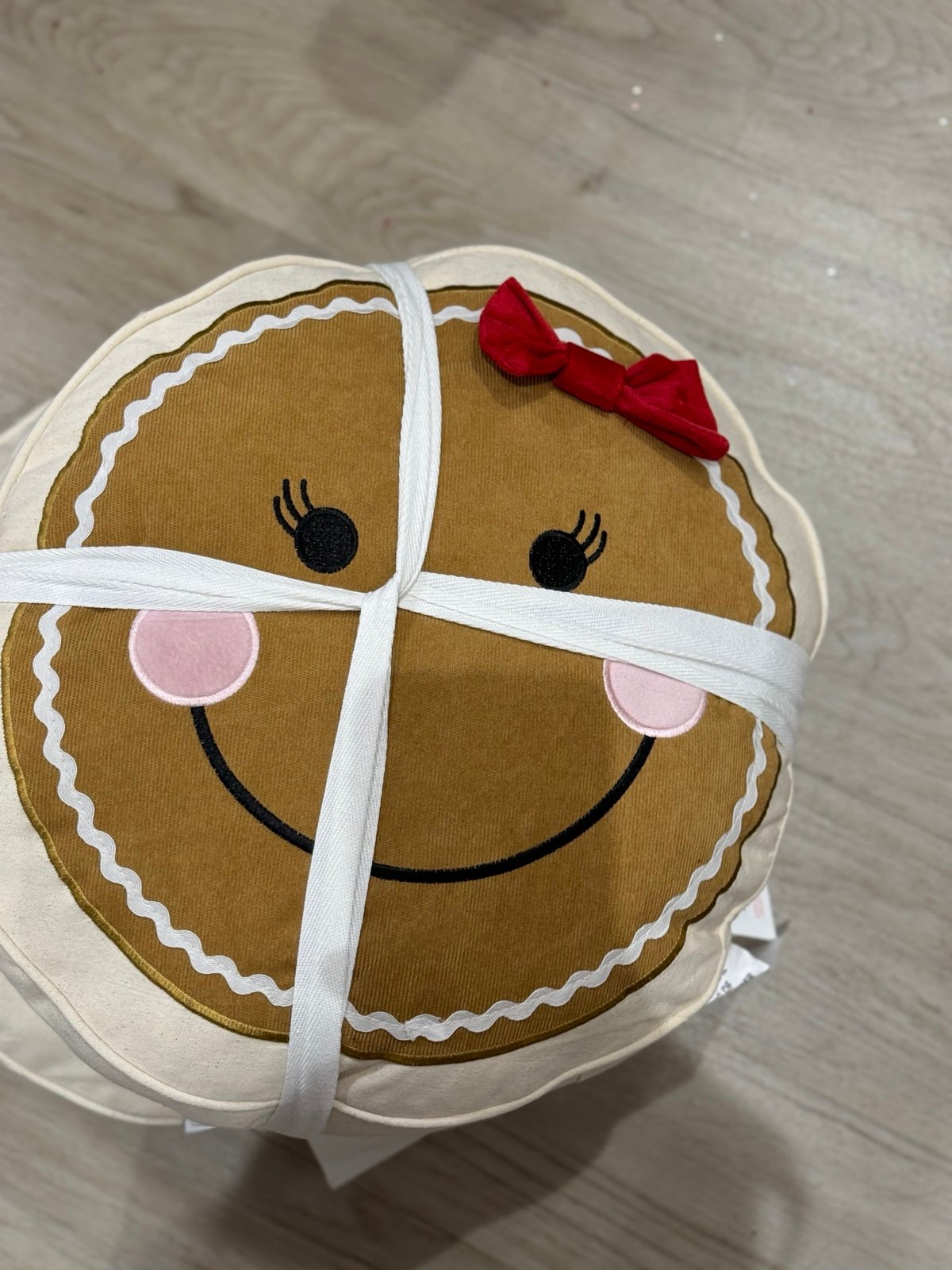 martha stewart set of 2 gingerbread face pillows