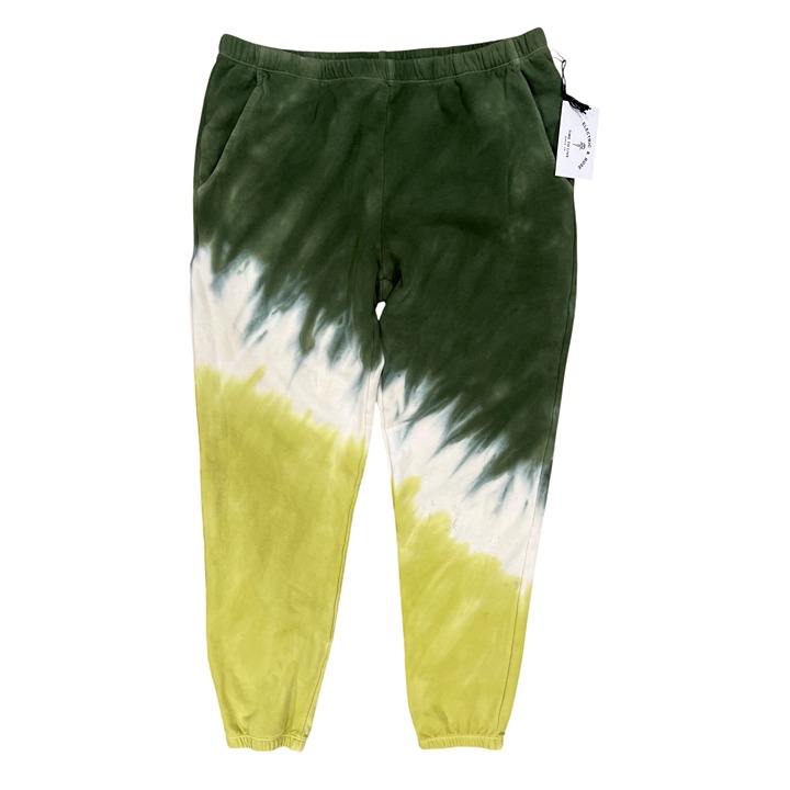Electric & Rose Siesta Tie-Dye Sweatpants Fade Olive/Chartreuse M 70% Cotton/25%