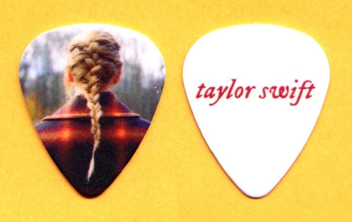 Taylor Swift Signature Photo White Guitar Pick - 2020 Evermore