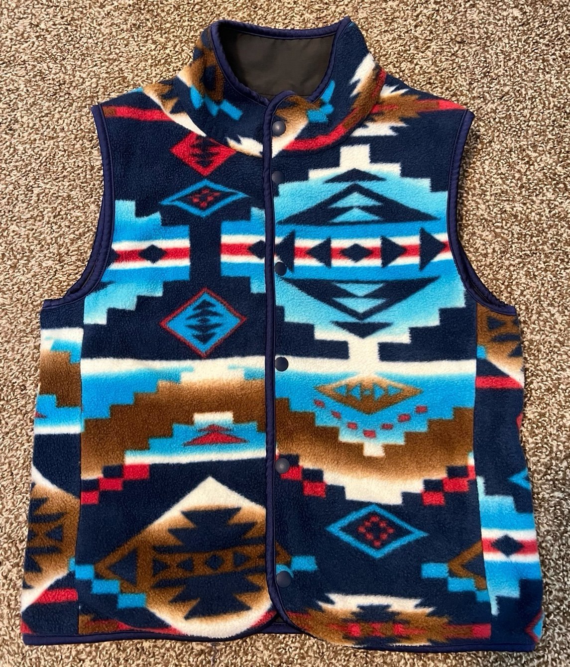 EUC Ciaopanic Outdoor Wear Reversible Vest Fleece, Aztec/Southwest, Size Small