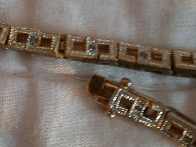 12k Gold Vintage Vermil Diamond tennis bracelet