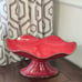 Southern Living at Home Red Cinnabar Footed Server / Pedestal Fruit Bowl