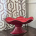 Southern Living at Home Red Cinnabar Footed Server / Pedestal Fruit Bowl