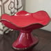 Southern Living at Home Red Cinnabar Footed Server / Pedestal Fruit Bowl