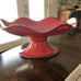 Southern Living at Home Red Cinnabar Footed Server / Pedestal Fruit Bowl