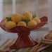Southern Living at Home Red Cinnabar Footed Server / Pedestal Fruit Bowl