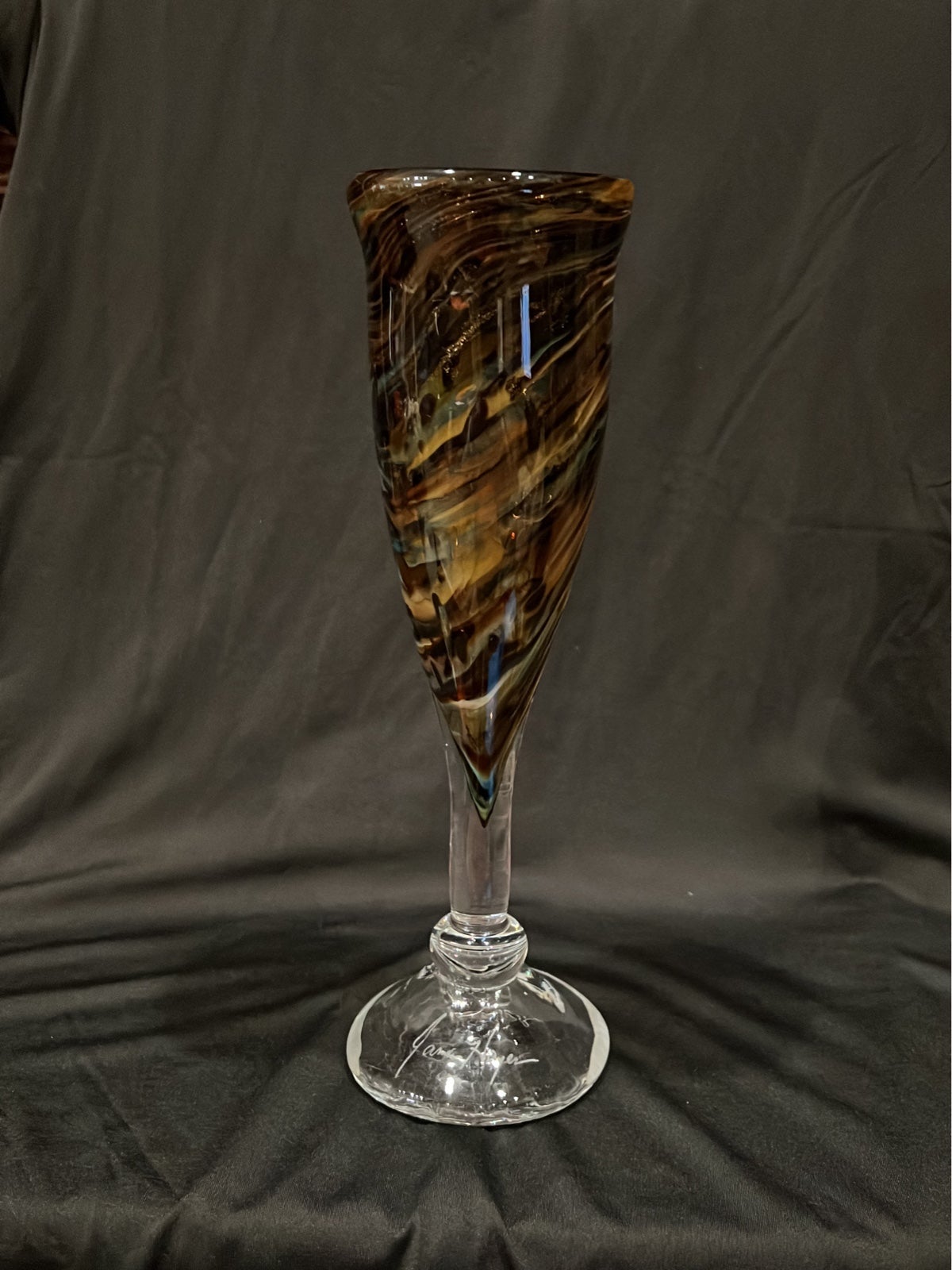 James Hayes Art Glass champagne flute