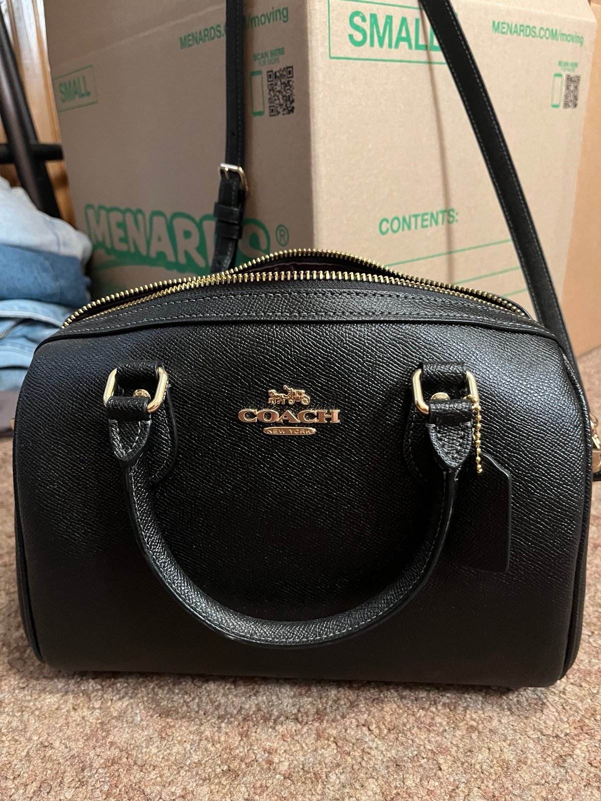 Coach Rowan Satchel Medium Black with Gold hardware
