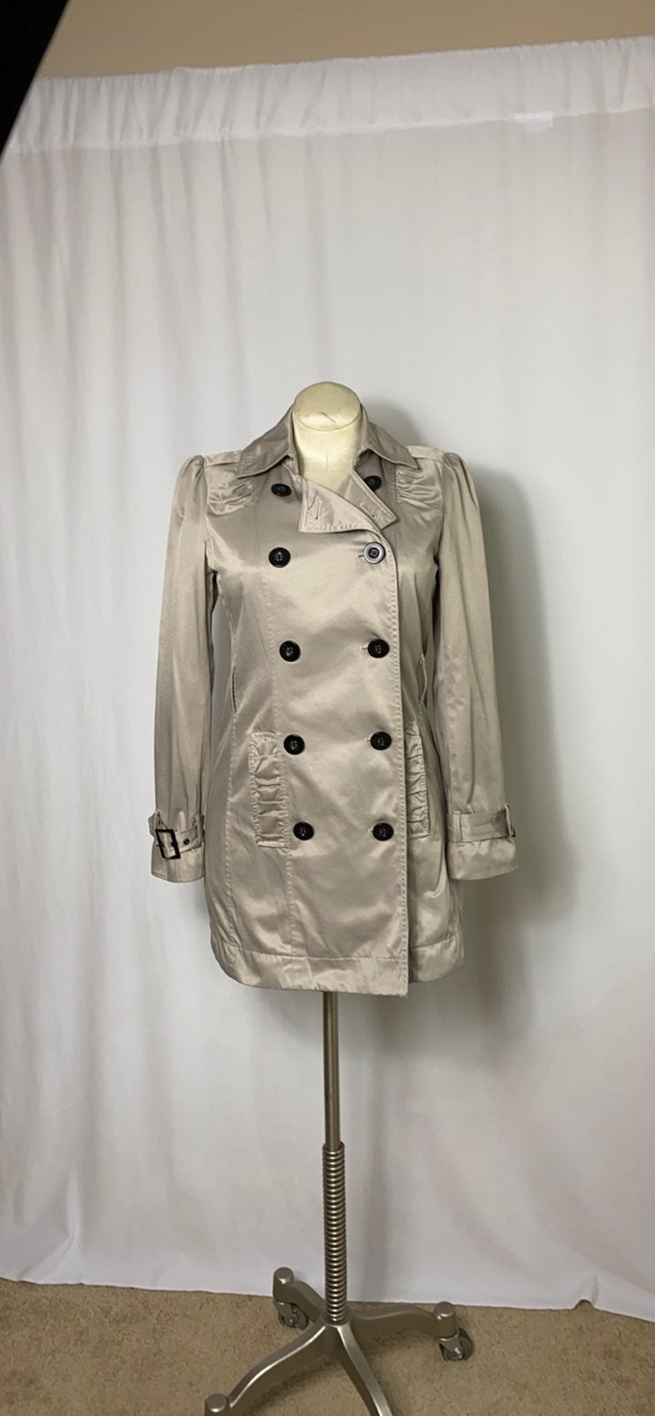 Apt 9 Tan Button Up Trench Coat Jacket