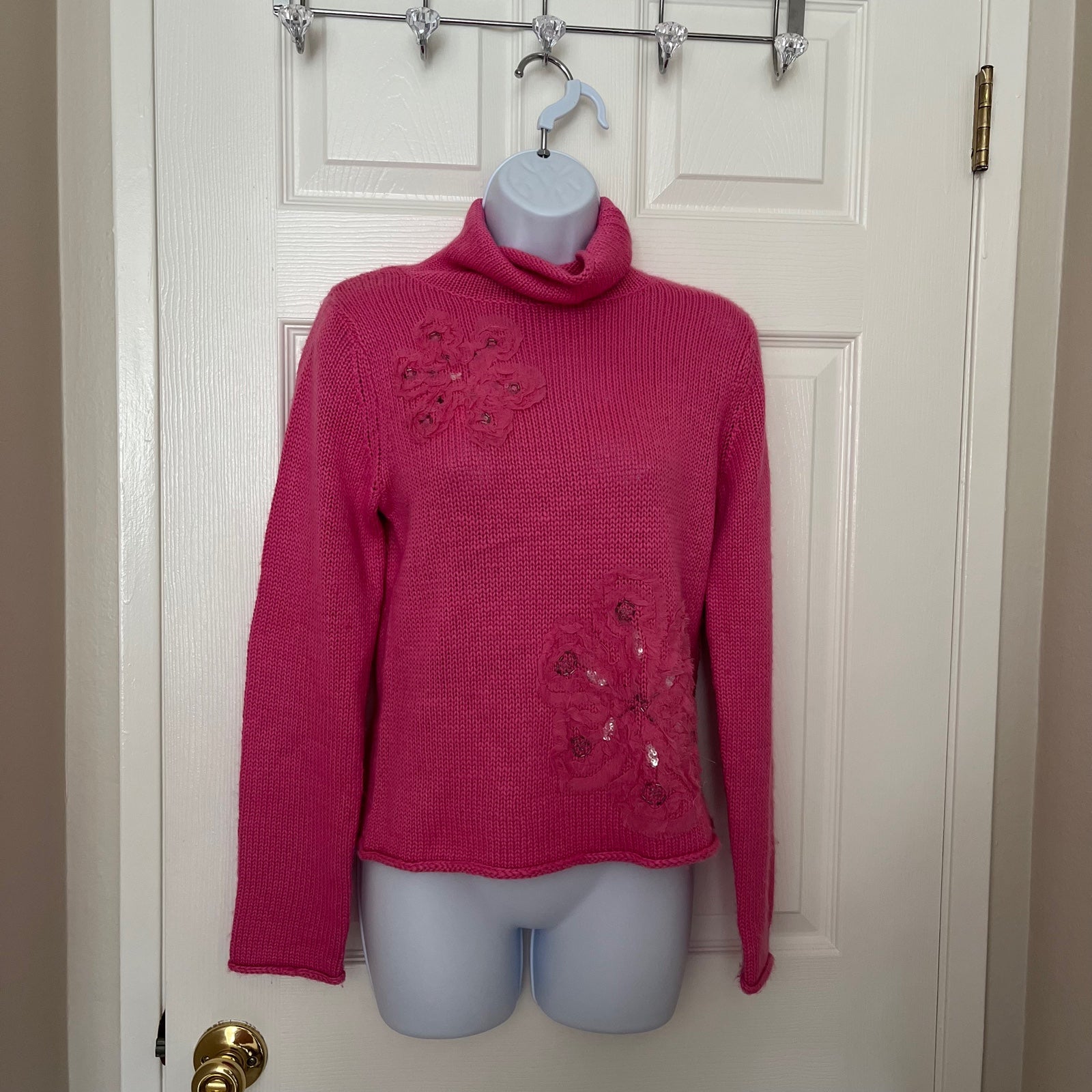 Pink floral sweater