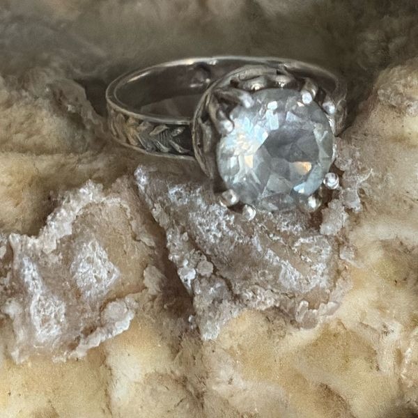 Blue Topaz and Sterling Silver Ring, Handmade, NEW, size 8, Artisan