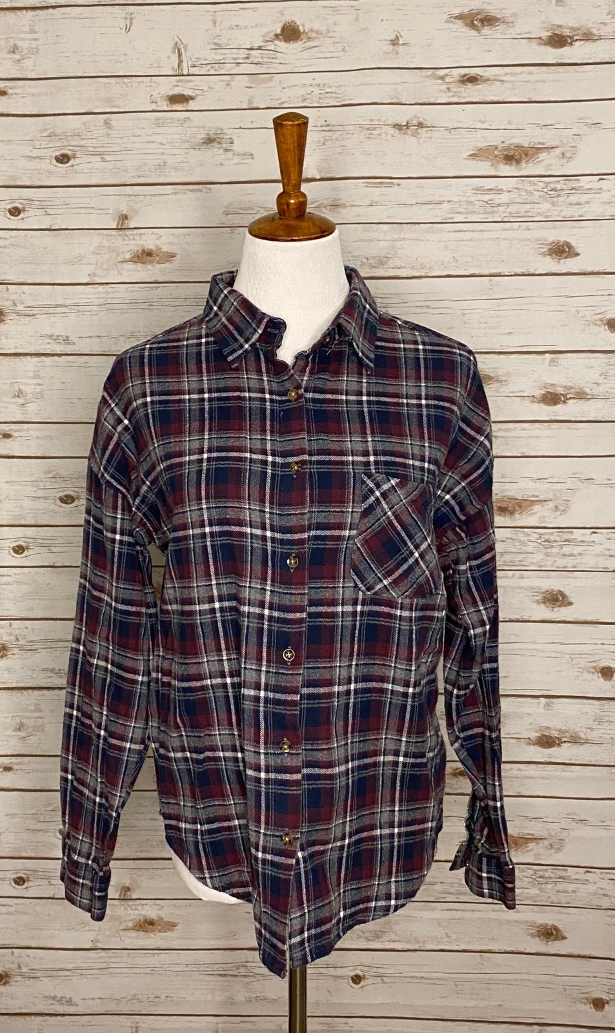 Brandy Melville 100% cotton flannel button-down shirt